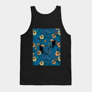 Toucan garden in blue Tank Top